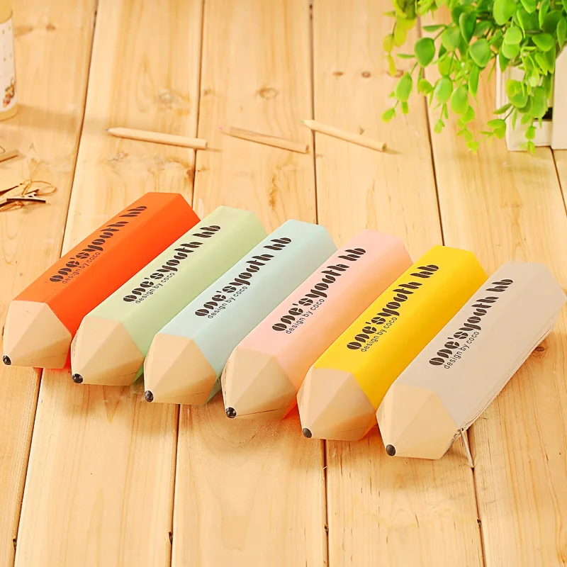 

Korean female woman creative stationery silicone pencil case makeup bags shape kawaii stationery storage bag cute things