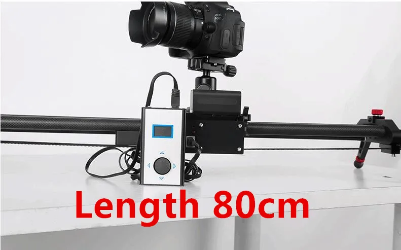 Length 80cm Шаговый двигатель из углеродного волокна с моторизованным слайдером для видеокамеры с таймелапсом, направляющая для непрерывного изменения фокусировки, углеродная горка для электрического управления DSLR - Цвет: Length 80cm