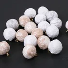 Разноцветные подвесные шары из ткани и шерсти, праздничные подарочные шармы, бусины, орнамент сделай сам, ювелирные изделия, серьги, подвески ручной работы, 10 шт., 15 мм