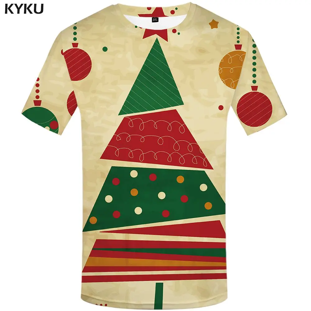 3d t shirt 01 KYKU, Рождественская футболка, Мужская забавная одежда в стиле аниме, рождественские футболки, красная 3d футболка в стиле панк-рок, футболка с принтом, вечерние футболки для счастливых мужчин, Новинка - Цвет: 3d t shirt 01
