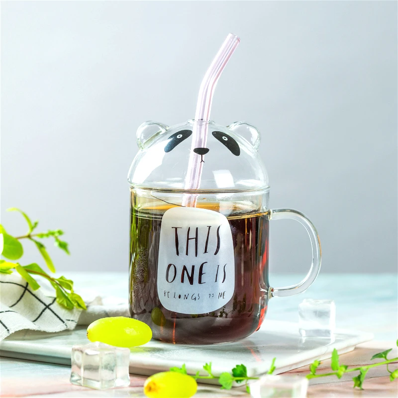 300 мл кружка для молока с милым медведем двойная стеклянная кофейная чашка ручкой