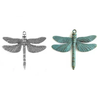 8pcs antique tone large dragonfly metal charm pendant diy necklace choker jewelry handmade craft findings