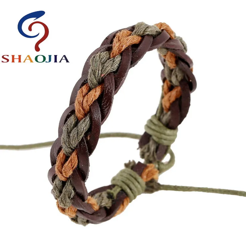 Мужской кожаный браслет 3 цветов летние браслеты с подвесками в богемном стиле |