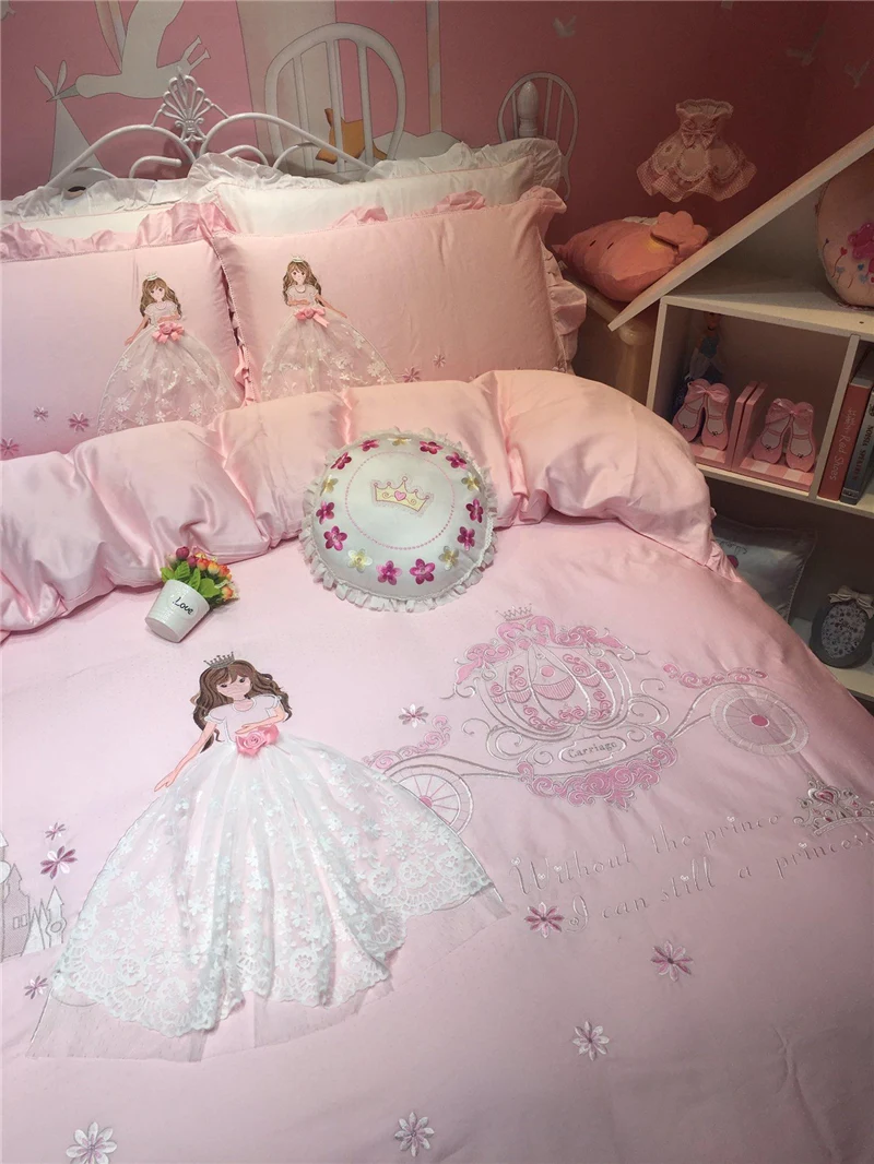 Роскошный Египетский хлопковый элегантный кружевной комплект постельного белья