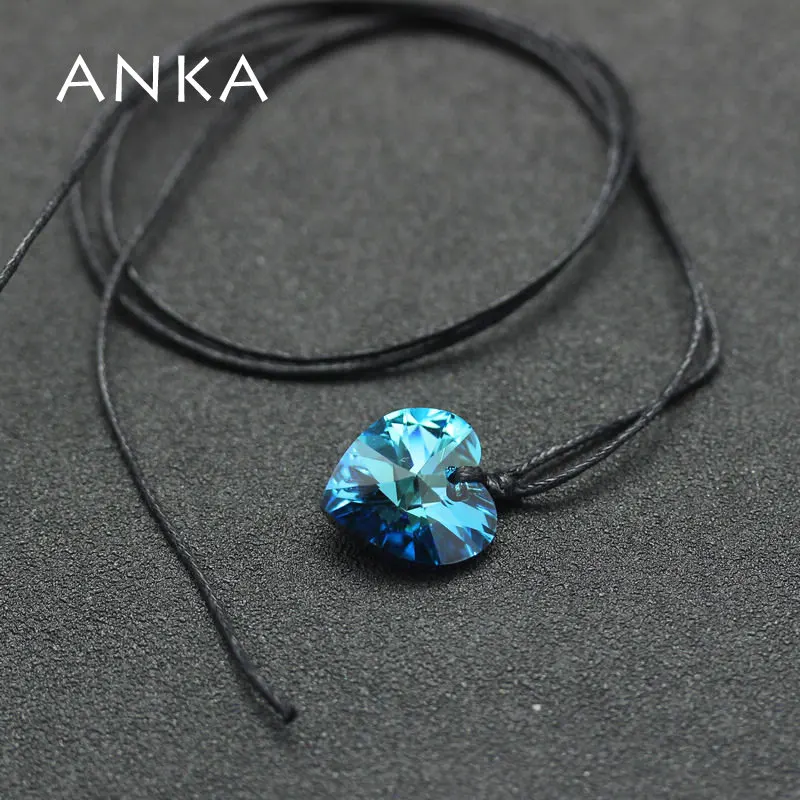 Анка сердце хрустальное ожерелье 6228 кулон с веревкой без застежки 1 8*1 7 см для