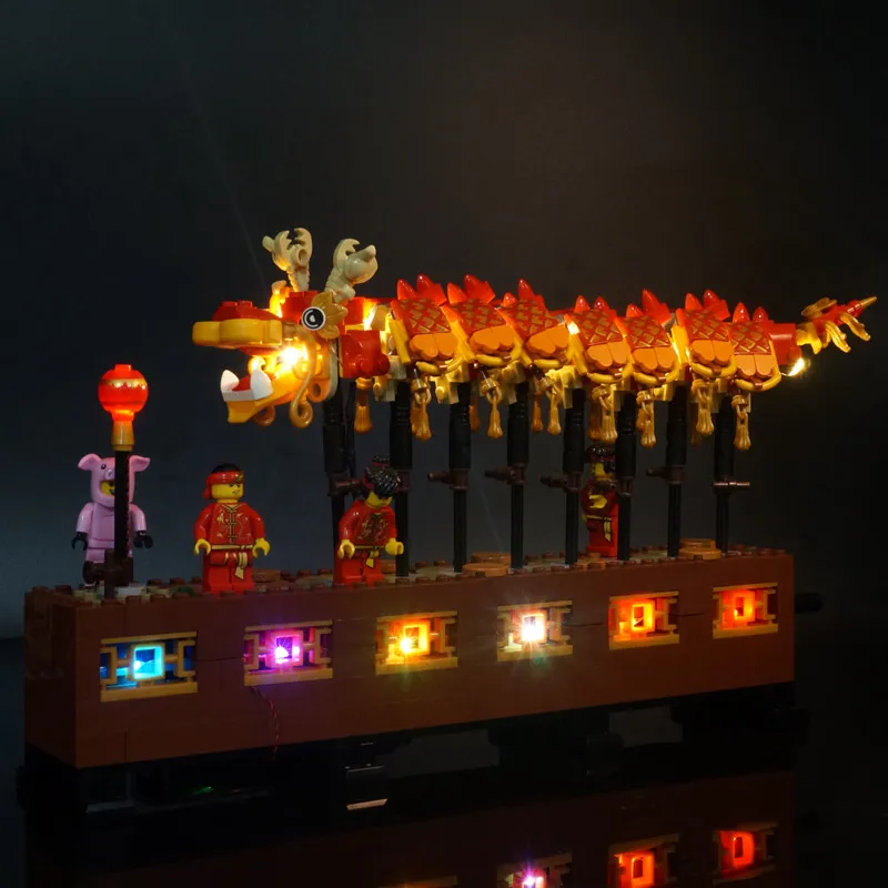 Led Light Kit Set For 80102 Dragon Dance Model DIY Toys (Not Included Building Blocks) | Игрушки и хобби