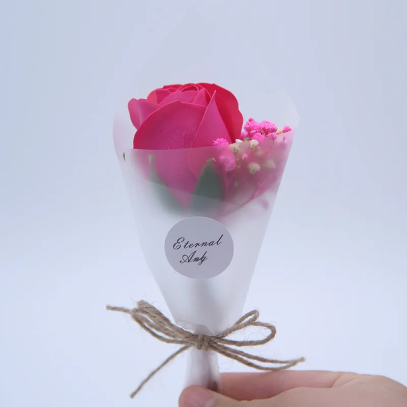 MOLANS One Rose стимуляция цветок для подарка/свадебные аксессуары Простой красивый искусственный цветок с ручной тканой лентой Декор - Цвет: Rose Red