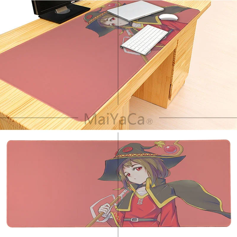 MaiYaCa на заказ кожа Megumin аниме девушки красивый коврик для мышки в стиле аниме большой игровой коврик для мыши Lockedge коврик для мыши Клавиатура - Цвет: LockEdge 30x60cm