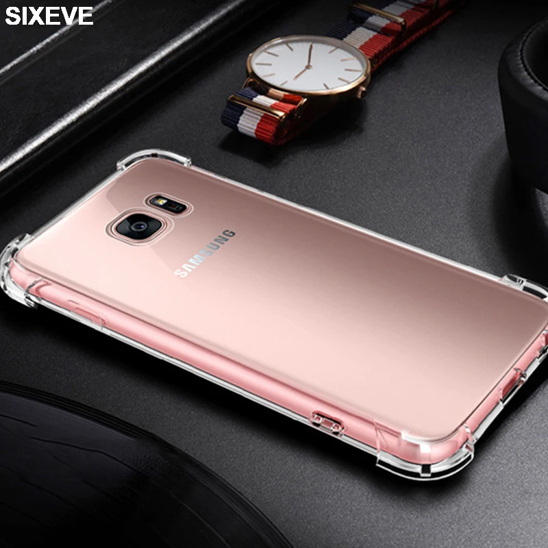 Прозрачный противоударный чехол из ТПУ для Samsung Galaxy J7 Neo Nxt Core J3 J5 Pro J2 Prime A3 2016 2017 S5 S7