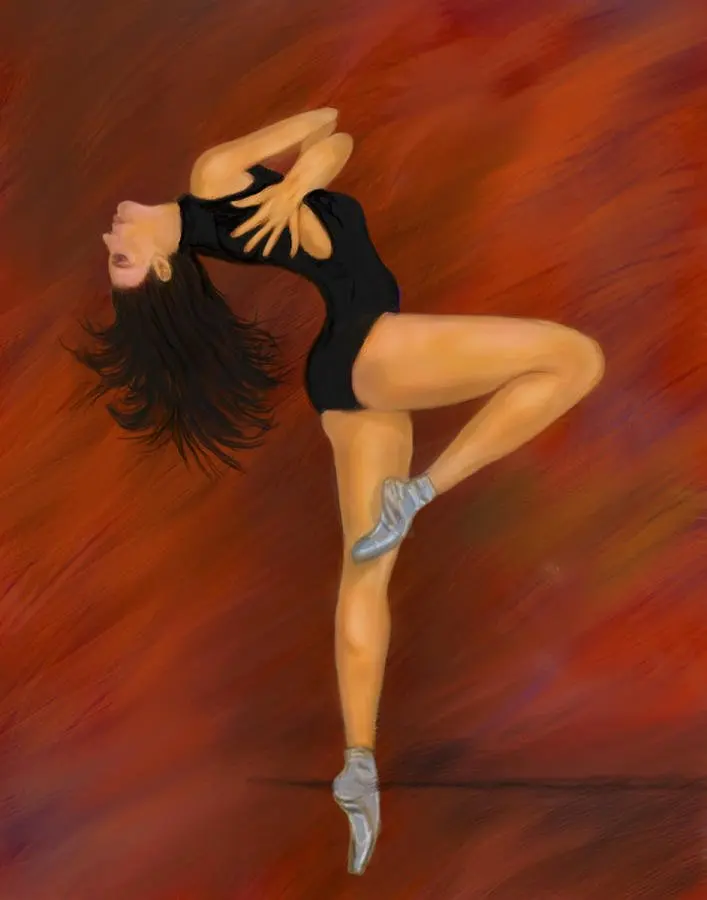 

Oil painting woman wall art Dancing lady 100% handmade High quality free shipping