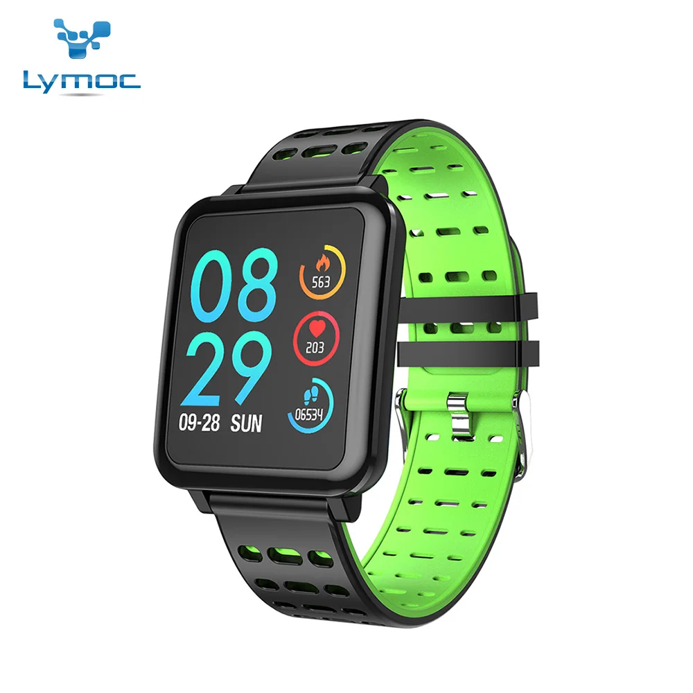 LYMOC T2 Смарт-часы напоминают о звонке шагомер Здоровье Bluetooth наручные часы IP67 Водонепроницаемый пульсометр для всех телефонов - Цвет: Green