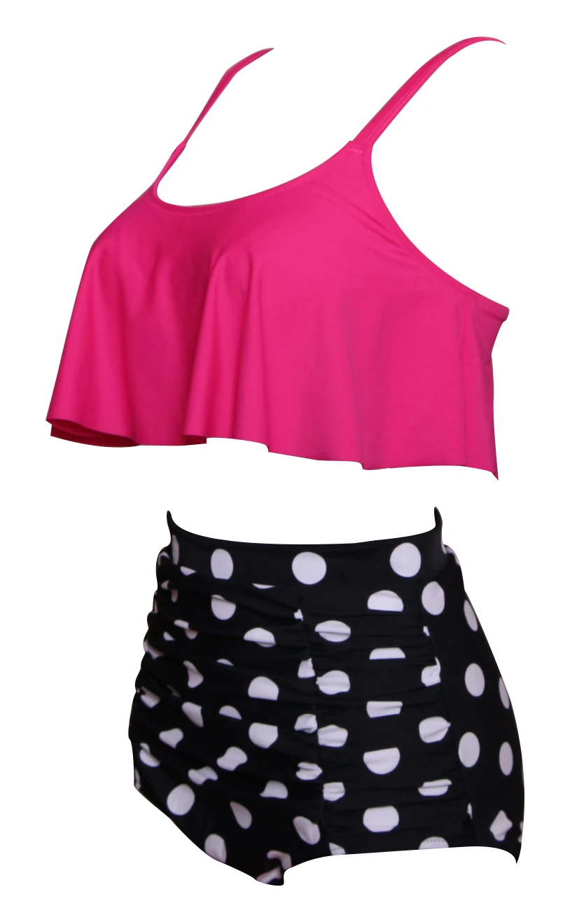 FORUDESIGNS/купальник с высокой талией 2018 сексуальные бикини женский купальник рюшами