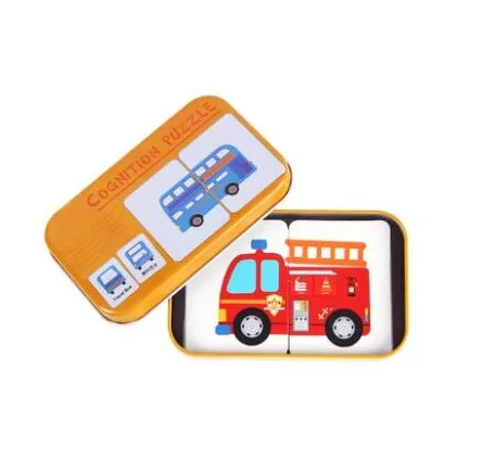Детские игрушки, графы, игра-головоломка, обучающая карточка, Мультяшные фрукты, животные, карточки "Транспорт", деревянные игрушки, развивающие игрушки для детей - Цвет: Оранжевый
