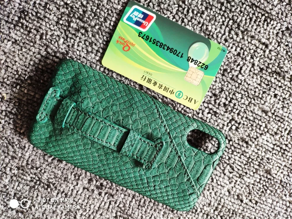 Чехол для iPhone X XS Max XR из натуральной кожи Boa Constrictor, чехол из натуральной кожи питона, чехол для телефона с кармашком, держатель для телефона