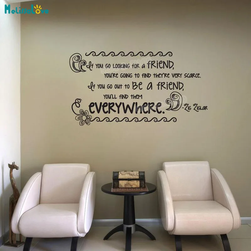 

Vinyl Wall Decal Sticker Friend Quote Simple Art Home Decoration For Living Room Bedroom Self-adhesive Warmly Murals YT204