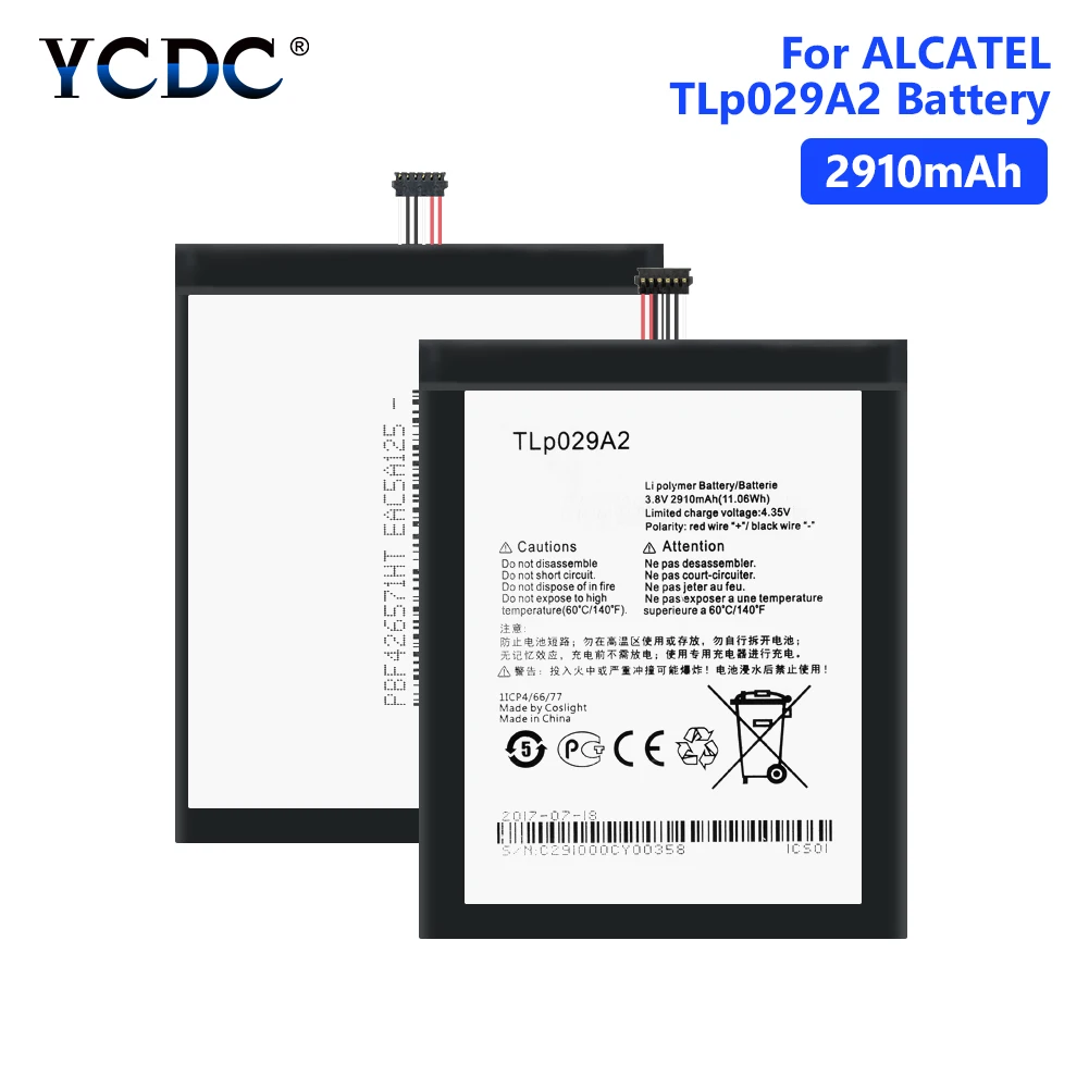2910mAh TLp029A2 Lithium Polymer Battery For Alcatel One Touch Idol 3 5.5" I806 6045Y 6045K 6045F / Pop 3 5.5" OT-5025 5025D