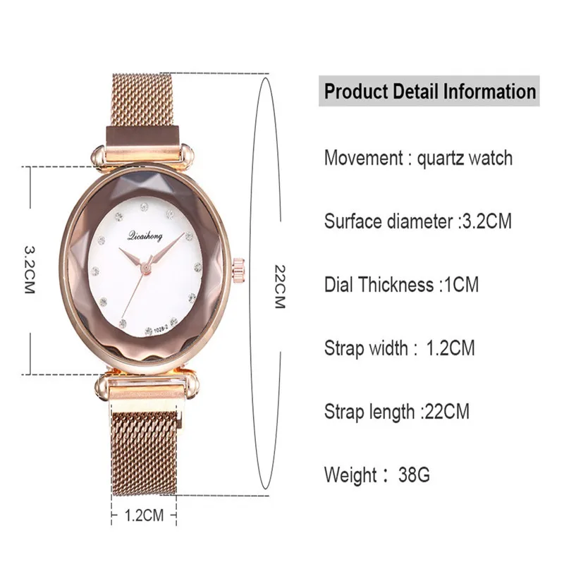

Fashion Luxury Ladies Crystal Watch Waterproof Rose Gold Steel Mesh Quartz Women Watches Top Brand Clock Relogio Feminino A4