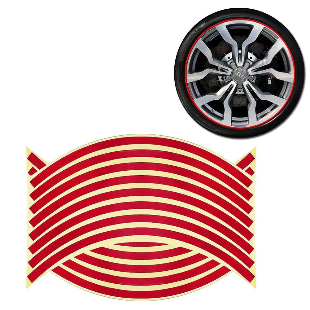 Новинка! 16 шт. полоски наклейки на колеса и 17 &quot18&quot Светоотражающие обода ленты