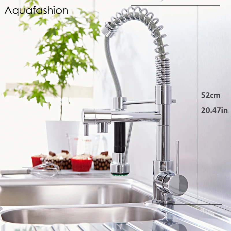 Смеситель кухонный в коммерческом стиле гибкий кран с двойным носиком для