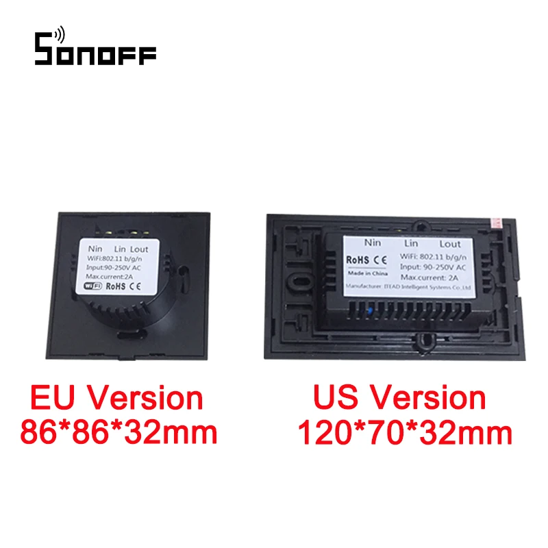 Itead Sonoff сенсорный EU/US Wifi настенный переключатель 1 банда способ беспроводной