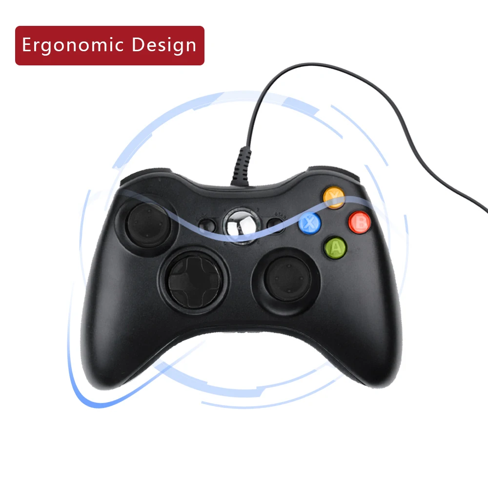 Cdragon USB проводной джойстик геймпад черный контроллер 360 для ПК Windows 7 / 8 10 |