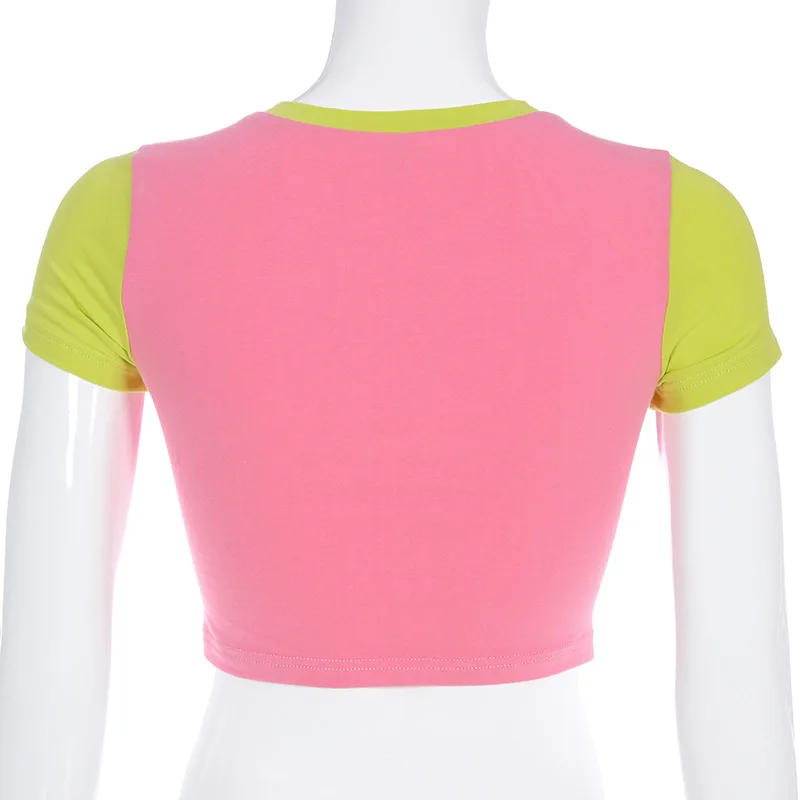 С О образным вырезом Мода укороченный Топ для женщин женские Графический