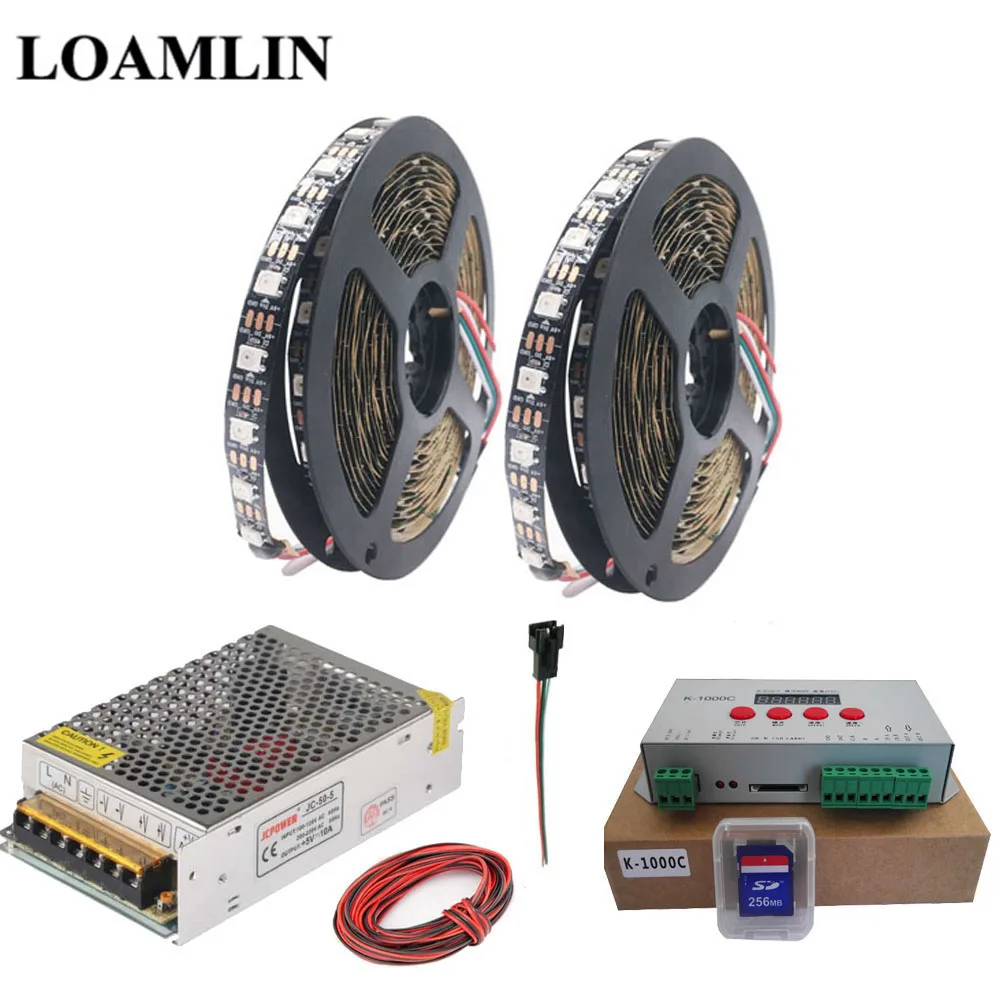 SK6812 RGBW светодиодный светильник лента K-1000C(T-1000S Обновлено) RGB Led 2048 пикселей контроллер DC5V светодиодный трансформатор