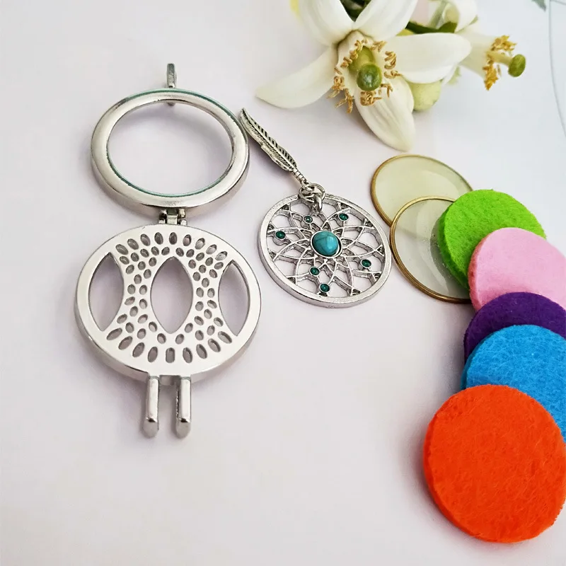 Ожерелье Qevila открытые медальоны подвеска в богемном стиле парфюмированное масло