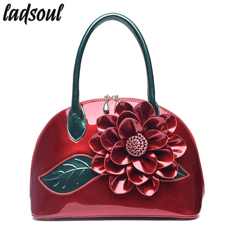 Женская сумка из лакированной кожи с цветочным принтом A740/g|women handbags|women bag totesluxury