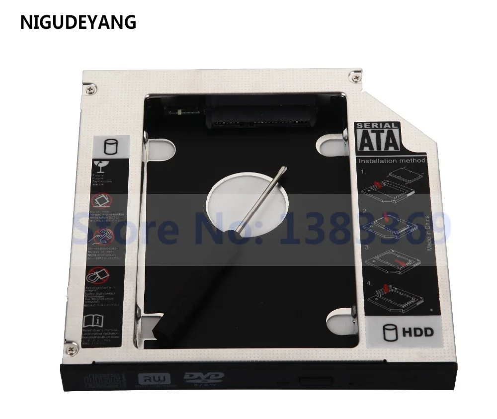 

NIGUDEYANG 2nd Hard Disk Drive HDD SSD SATA Caddy for Dell Vostro 1014 1015 1088 1220 1720 3700 3750 3400 3450 3500 3550 2520