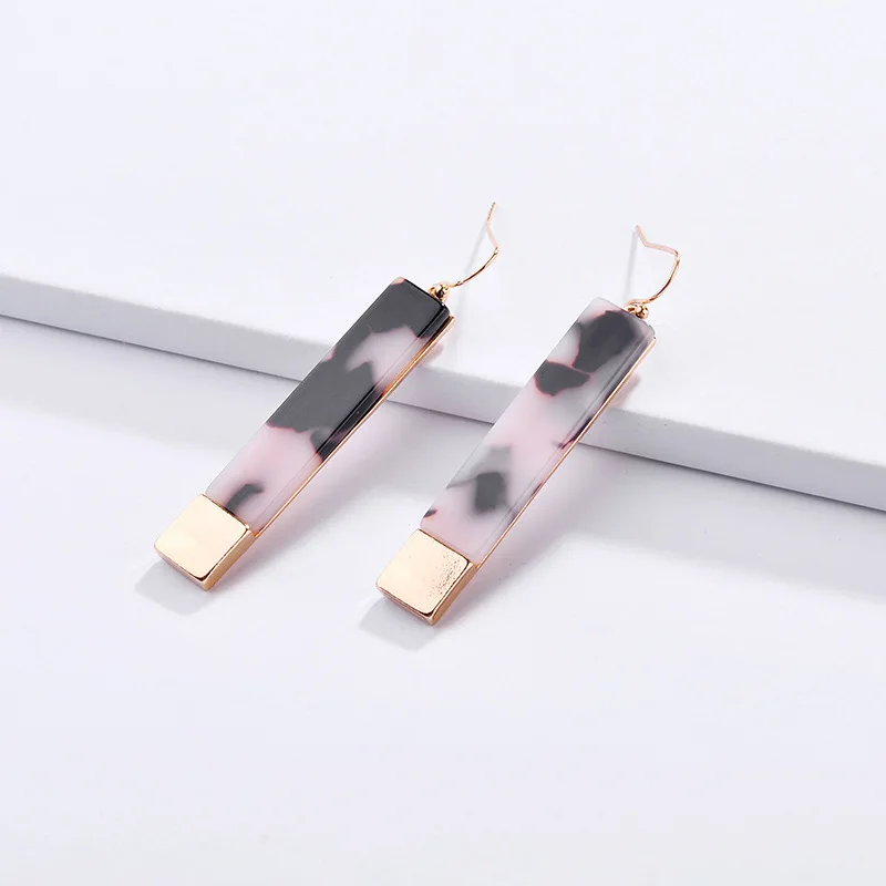 Новые Модные прямоугольные геометрические серьги-подвески из акриловой смолы