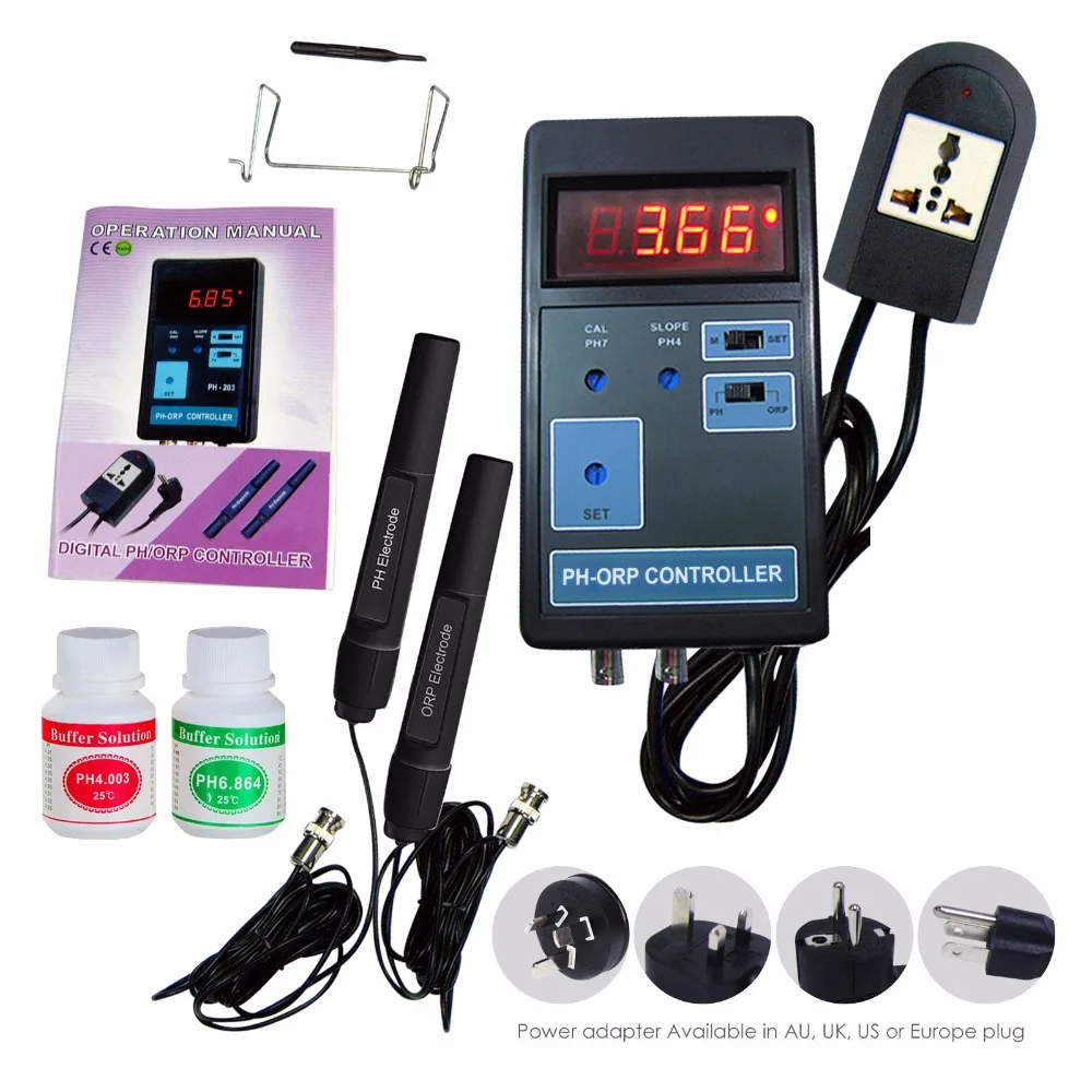 Цифровой 2 в 1 pH ORP мВ CO2 контроллер метр для аквариума 0 00 ~ 14.00PH диапазон +