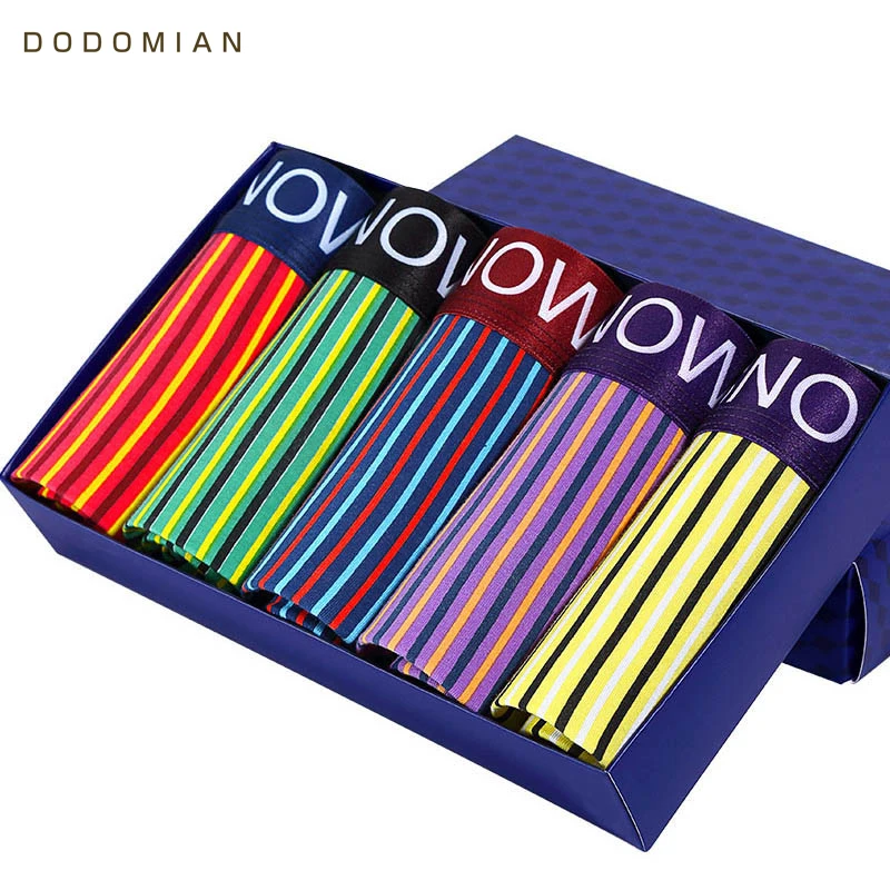 5pieces/lot Mens Boxer Shorts Modal Underwear Men Underpants Fashion Striped Boxers Print Cueca Calecon Homme Underwears | Мужская