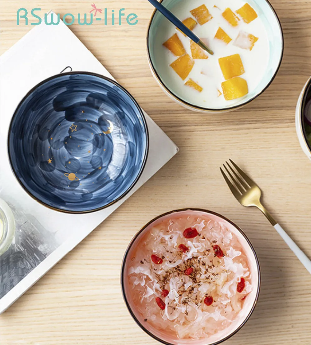 Керамическая миска 6 дюймов для салата завтрака овсяных хлопьев милые чаши со