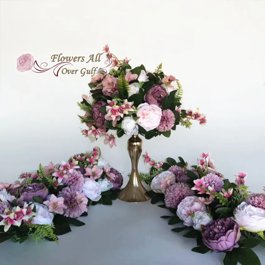 3D Artificial Silk Flower Ruuner Rose new Hydrangea Leaf Table Runner Wedding Party Decoration | Дом и сад