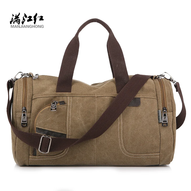 Мода 2017 холщовая кожаная сумка для переноски мужская дорожная большой багаж на