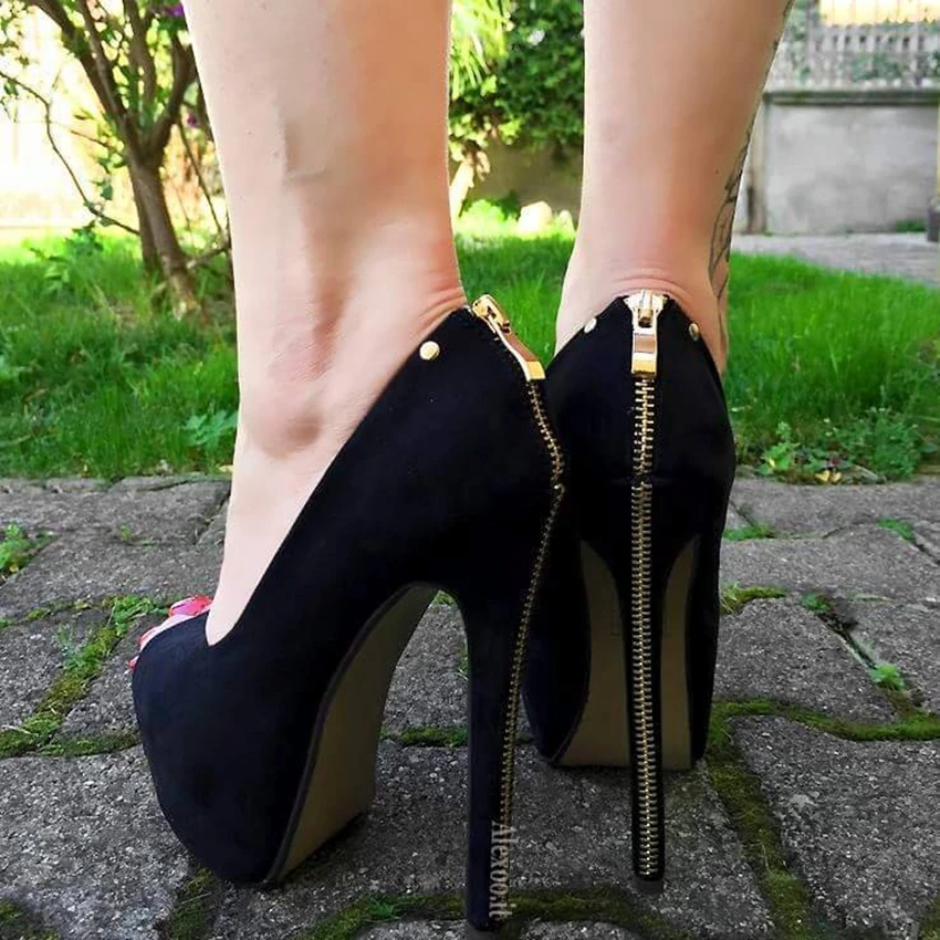 2021 новые женские летние туфли на высоком каблуке большие Размеры 35 52 молнии