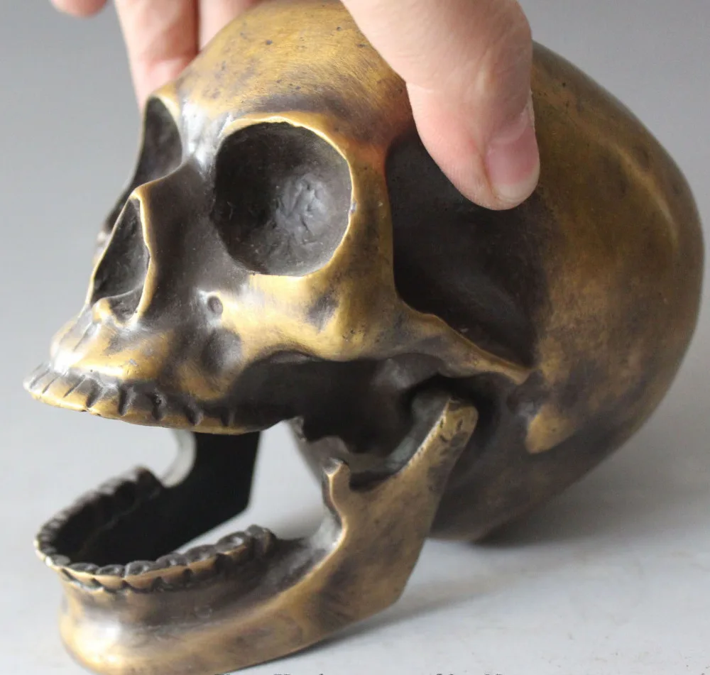 Бесплатная доставка 15 см китайский Тибетский буддизм Чистая Бронза голова