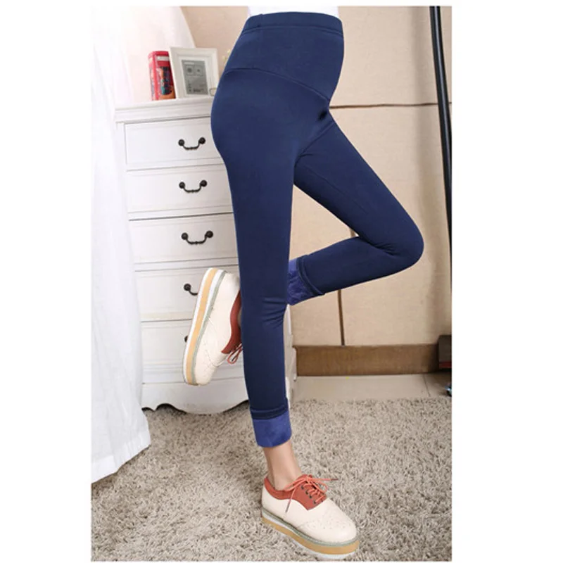 Теплые Высокая Талия чулок Беременность Мотобрюки зима бархат утолщение