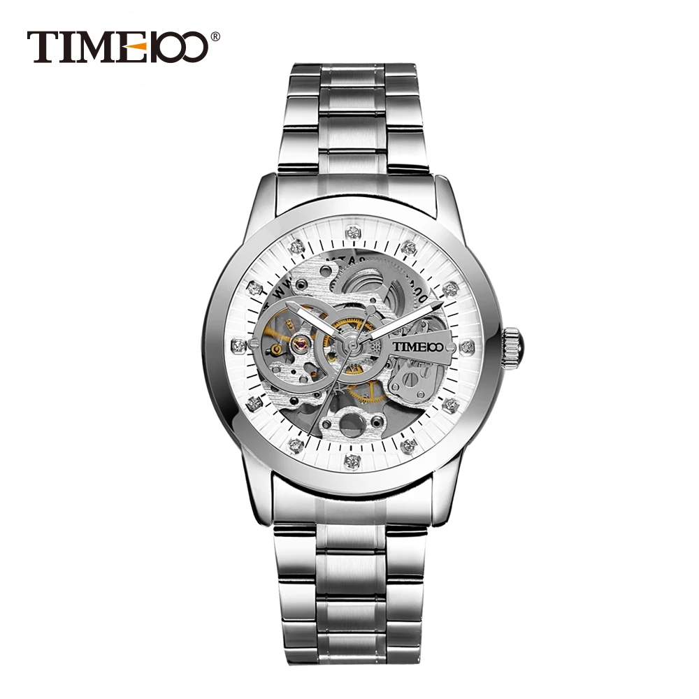 2016 TIME100 Модные мужские часы Механические с Автоподзаводом Часы скелетоны