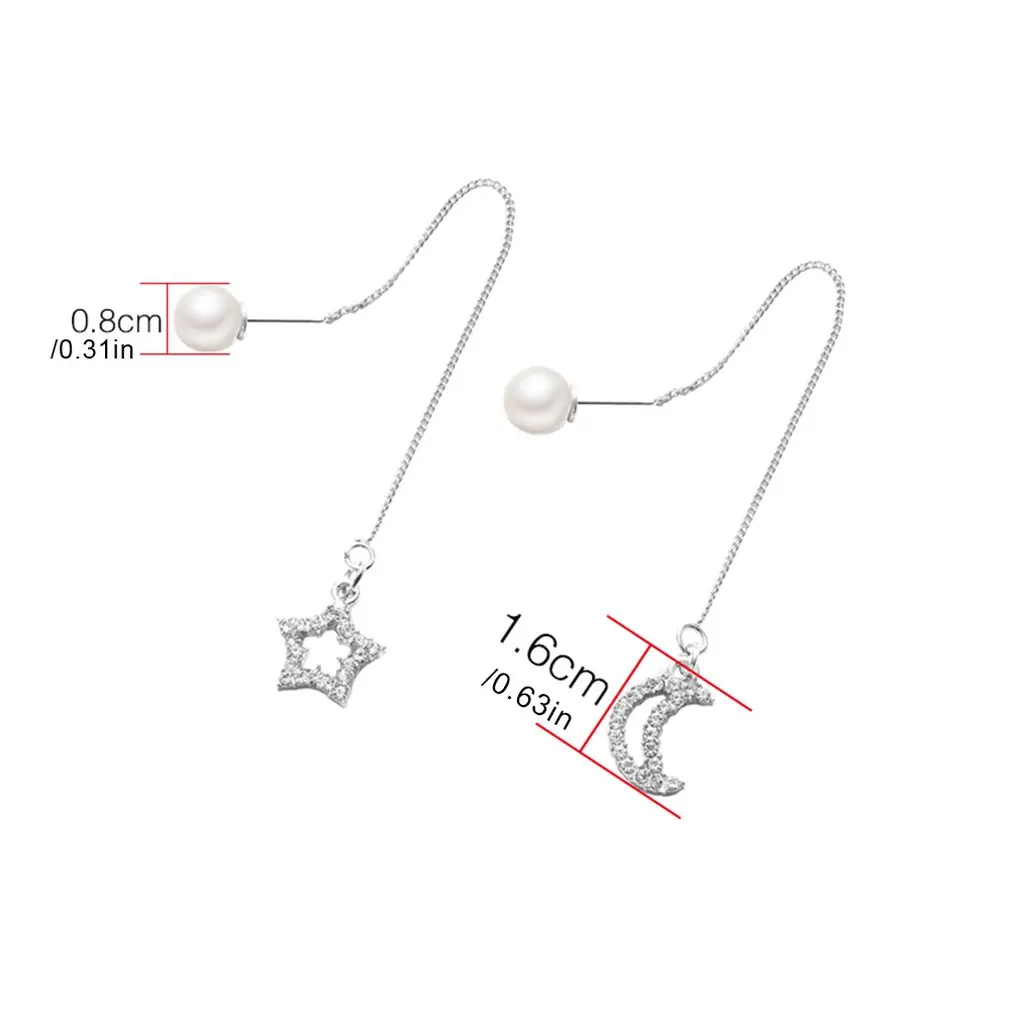 Женские модные серьги с пятиконечной звездой и жемчугом темпераментные