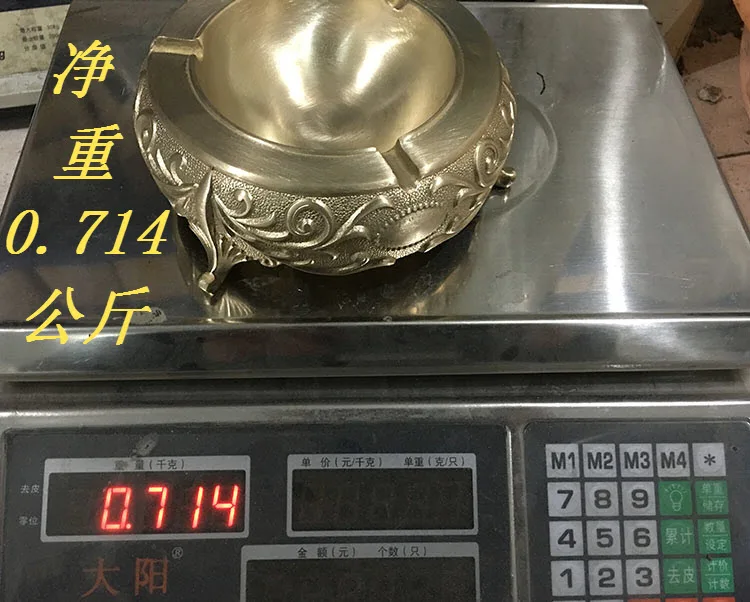 Modern Chinese style antique copper round ashtray blossoming high-grade office 714 grams net room | Дом и сад