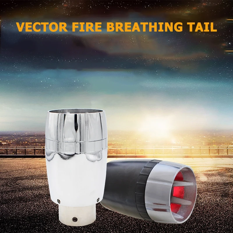 1pc Universal Car Auto Rear Spitfire Tail Throat sports car Exhaust Pipe Modified sound wave tail mouth LED throat |