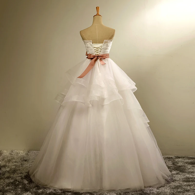 Forevergracedress линия Длинные свадебное платье Новый Белый без бретелек Пояса с