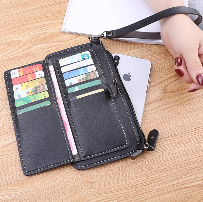 Women wallet long luxury designer monederos para mujer leather wallets card holder portafoglio donna grande portefeuille femme | Багаж и