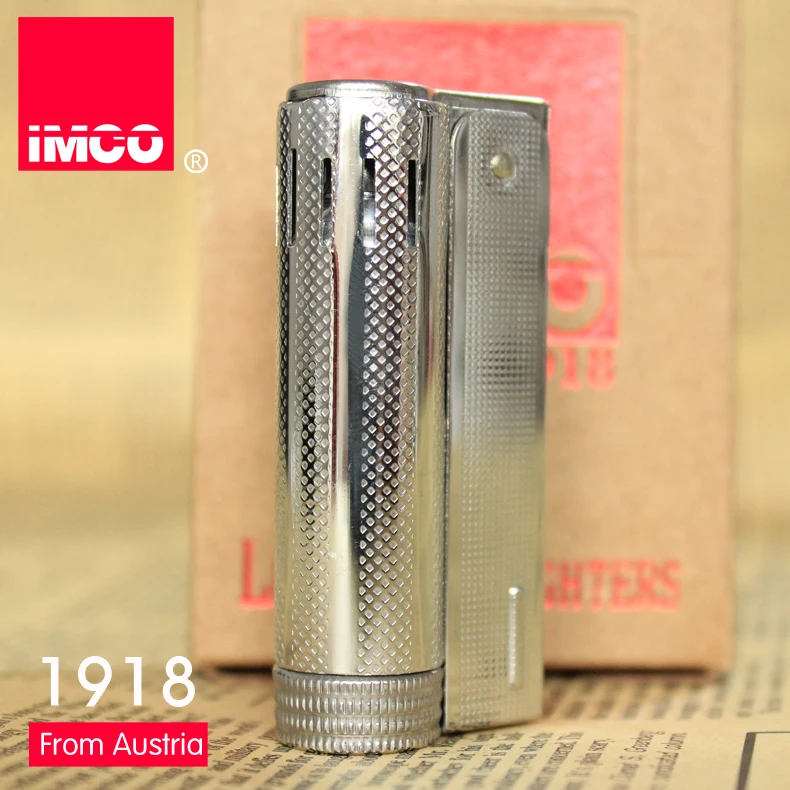 Винтажная металлическая бензиновая/керосиновая Зажигалка IMCO 6600 серебряная