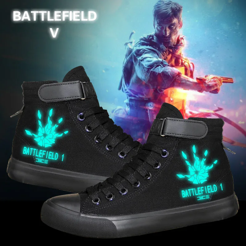 Фото Горячая Распродажа PS4 игры Battlefield V Холст обувь светящиеся подарок с принтом для