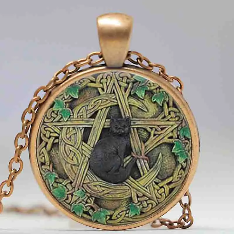 Стеклянный купол оптом подвеска в виде черного кота стиле Викки ожерелье