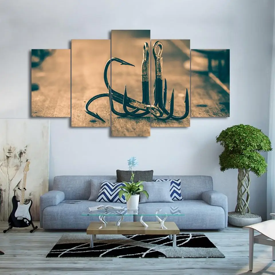 5 шт./комплект рыболовные крючки для украшения дома|paintings on canvas|living room paintingposter frame |