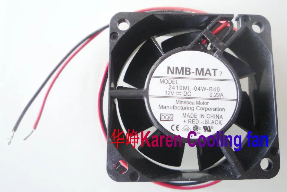 

NEW ORIGINAL NMB 6cm 2410ML-04W-B40 DQ5 6025 12v 0.22a 2wire 60MM Waterproof colling fan